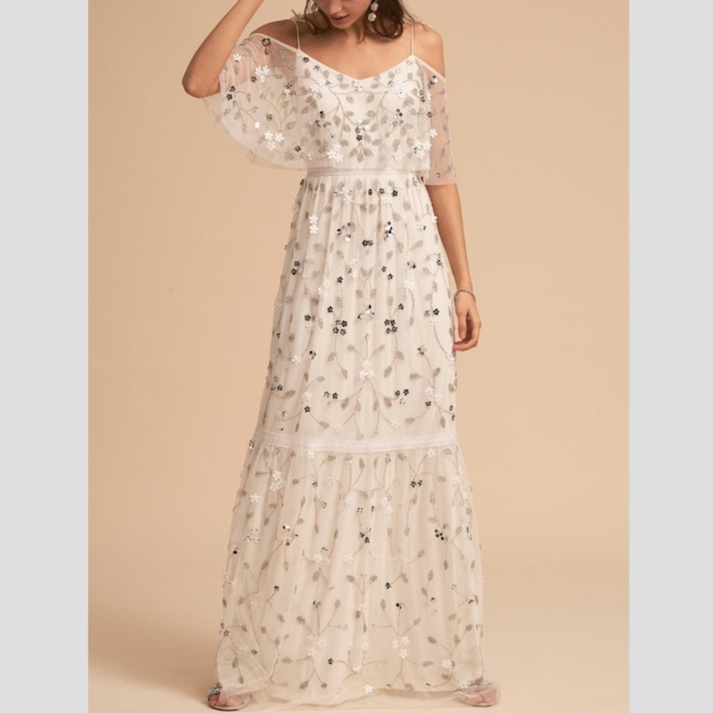 NWT BHLDN Adrianna Papell Beaded Tiered dress